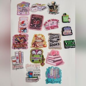 Books Flatback Focal Beads For Review Reading Audiobooks Kindle Badge Keychain